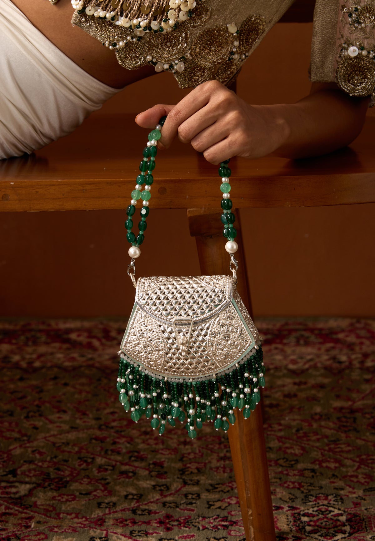 1-Nishat_925Silver_Shynora_tassels_Green